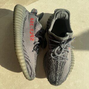 Adidas Yeezy Boost 350 V2 “Beluga” – Grey/Solar Red – Excellent Condition